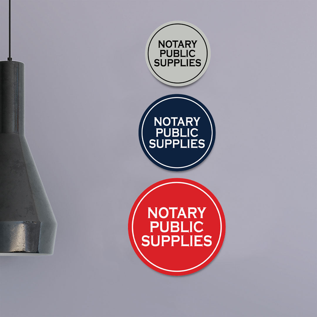 Signs ByLITA Circle Notary Public Supplies Wall or Door Sign