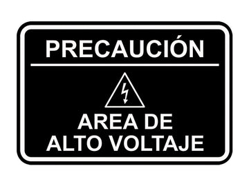 Signs ByLITA Classic Framed Precaución Area de Alto Voltaje Door or Wall Sign Easy Installation | Health And Safety | Building And Hospitality