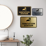 Signs ByLITA Classic Framed Sanitation Station Door or Wall Sign Easy Installation | Health And Safety | Building And Hospitality Signs