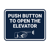 Signs ByLITA Classic Framed Push Button To Open The Elevator Wall or Door Sign