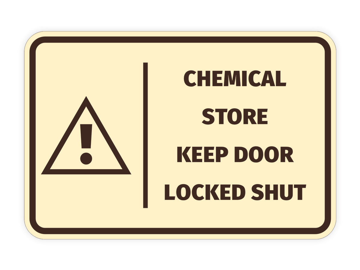Signs ByLITA Classic Framed Chemical Store Keep Door Locked Shut Door or Wall Sign Easy Installation | Health And Safety | Building And Hospitality Signs