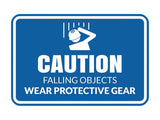 Signs ByLITA Classic Framed Caution: Falling Objects - Wear Protective Gear Door or Wall Sign Easy Installation | Health And Safety | Building And Warning Signs