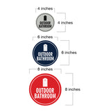 Signs ByLITA Circle Outdoor Bathroom Wall or Door Sign