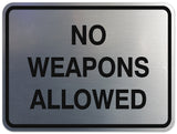 Signs ByLITA Classic Framed NO WEAPONS ALLOWED Door or Wall Sign Durable ABS Plastic | Laser Engraved | Easy Installation | Elegant Design