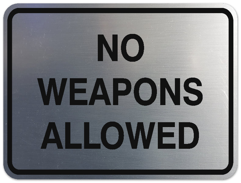 Signs ByLITA Classic Framed NO WEAPONS ALLOWED Door or Wall Sign Durable ABS Plastic | Laser Engraved | Easy Installation | Elegant Design