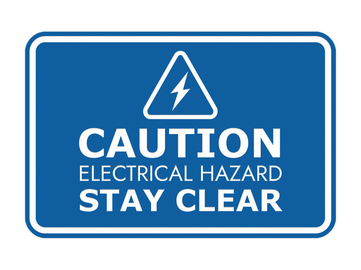 Signs ByLITA Classic Framed Caution: Electrical Hazard - Stay Clear Door or Wall Sign Easy Installation | Health And Safety | Building And Warning Signs