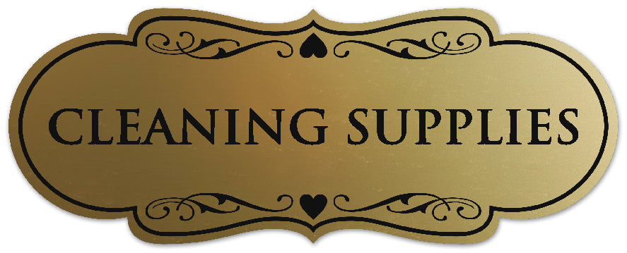 Signs ByLITA Designer Cleaning Supplies Sign - Easy Installation | Durable Wall or Door Sign