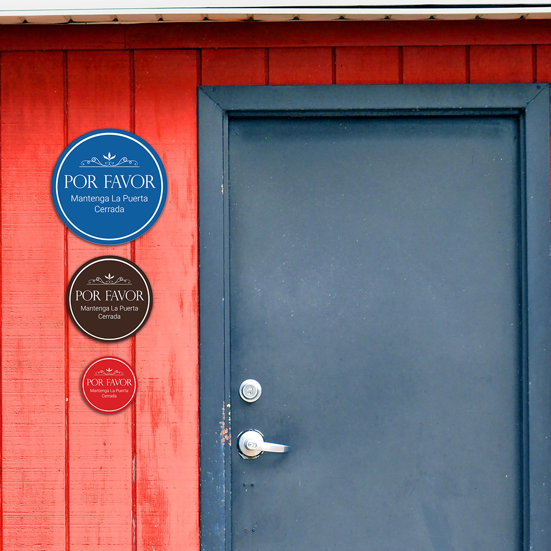 Signs ByLITA Circle Por favor Mantenga La Puerta Cerrada Wall or Door Sign