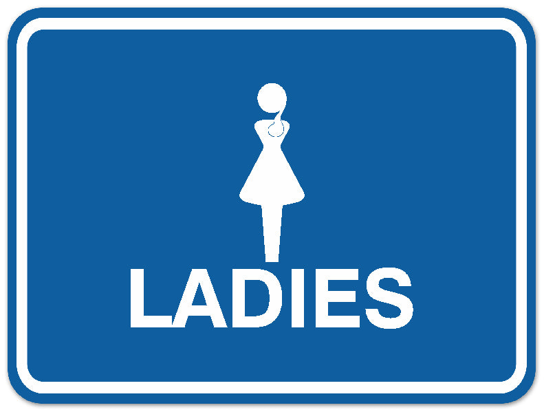 Signs ByLITA Classic Framed Ladies Figurine Restroom Sign - Easy Installation | Durable Material