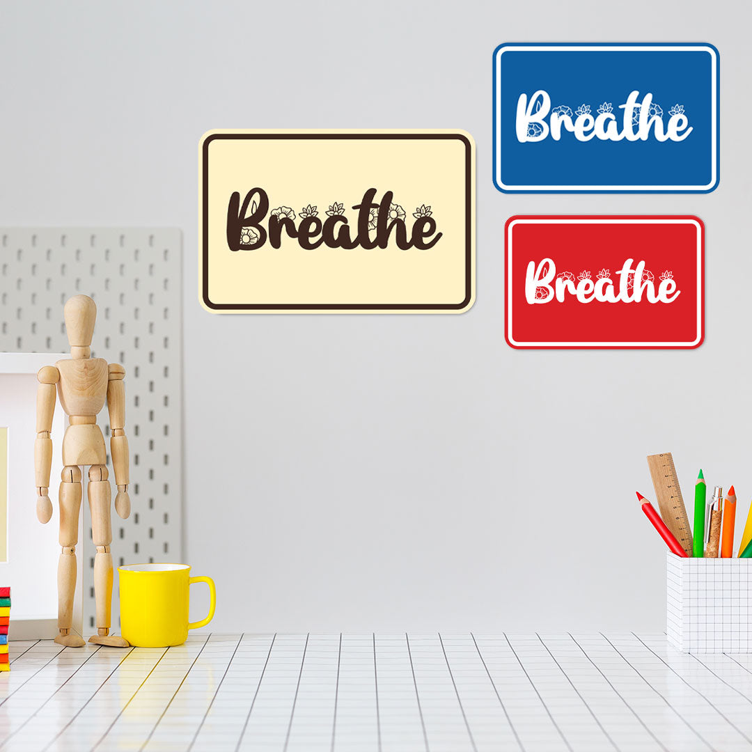 Signs ByLITA Classic Framed Breathe Wall or Door Sign