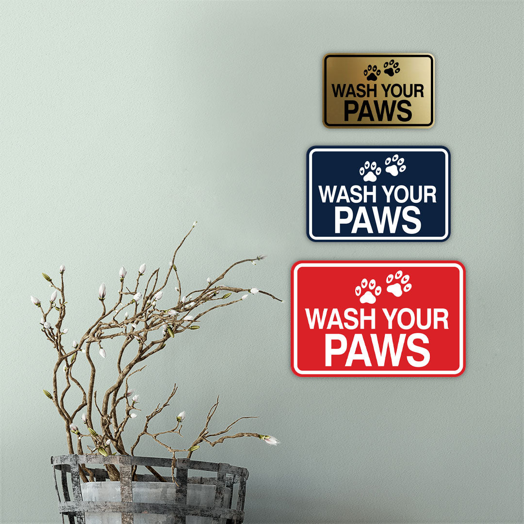 Signs ByLITA Classic Framed Wash Your Paws Wall or Door Sign