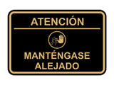 Signs ByLITA Classic Framed Atención: Mantengase Alejado Door or Wall Sign Easy Installation | Health And Safety | Building And Hospitality