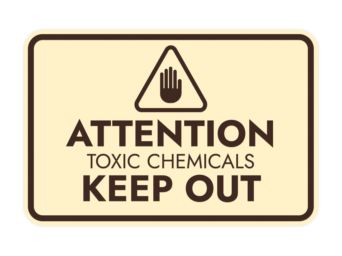 Signs ByLITA Classic Framed Attention: Toxic Chemicals - Keep Out Door or Wall Sign Easy Installation | Health And Safety | Building And Warning Signs