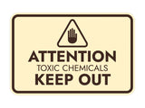 Signs ByLITA Classic Framed Attention: Toxic Chemicals - Keep Out Door or Wall Sign Easy Installation | Health And Safety | Building And Warning Signs