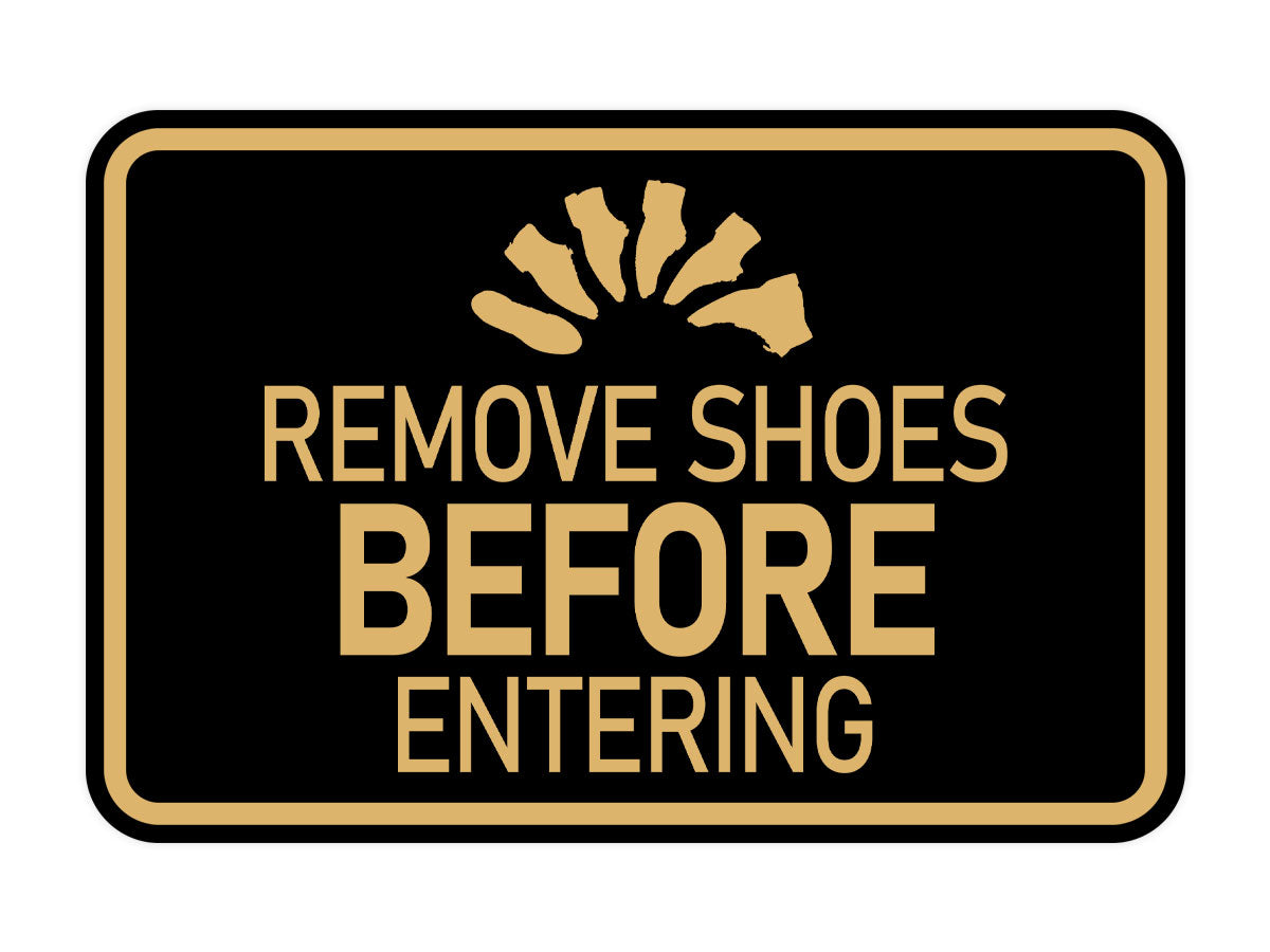 Signs ByLITA Classic Framed Remove Shoes Before Entering Wall or Door Sign