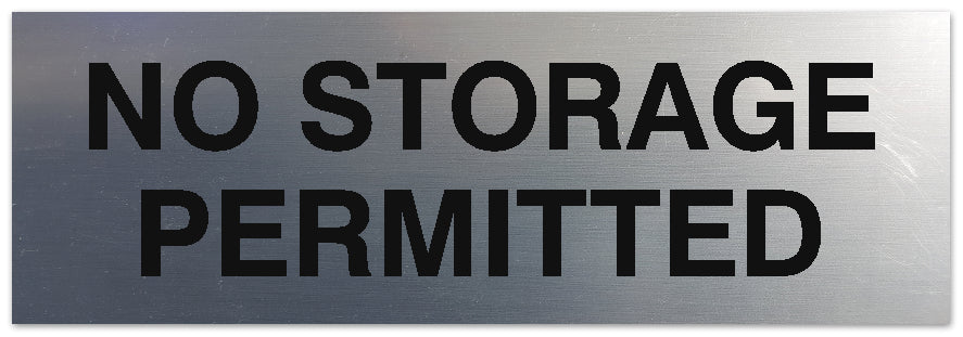 Signs ByLITA Basic No Storage Permitted Sign - Laser-Engraved Lettering | Durable ABS Plastic | Vibrant Colors | Powerful Foam Tape