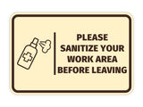 Signs ByLITA Classic Framed Please Sanitize Your Work Area Before Leaving Door or Wall Sign Easy Installation | Health And Safety | Building And Hospitality Signs