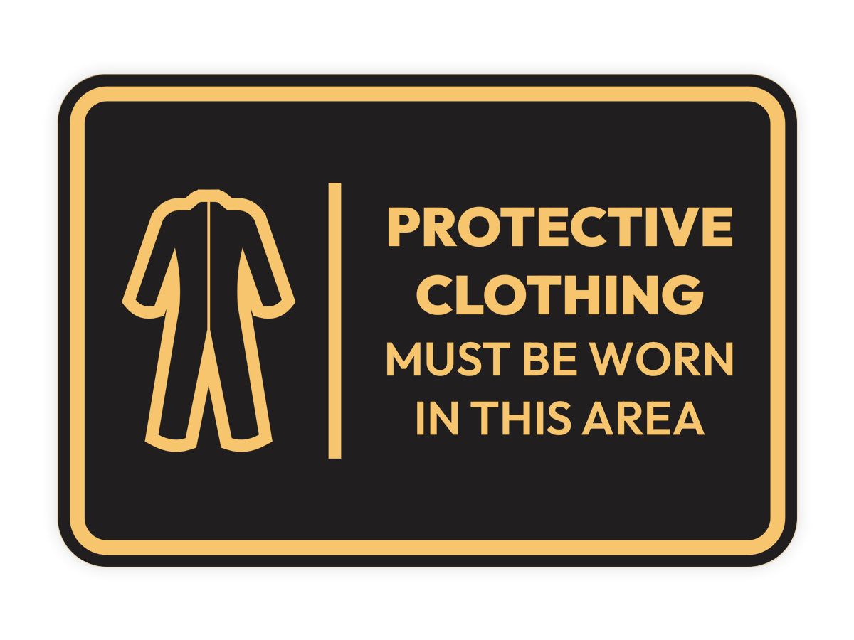Signs ByLITA Classic Framed Protective Clothing Must Be Worn In This Area Door or Wall Sign Easy Installation | Health And Safety | Building And Hospitality Signs