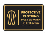 Signs ByLITA Classic Framed Protective Clothing Must Be Worn In This Area Door or Wall Sign Easy Installation | Health And Safety | Building And Hospitality Signs