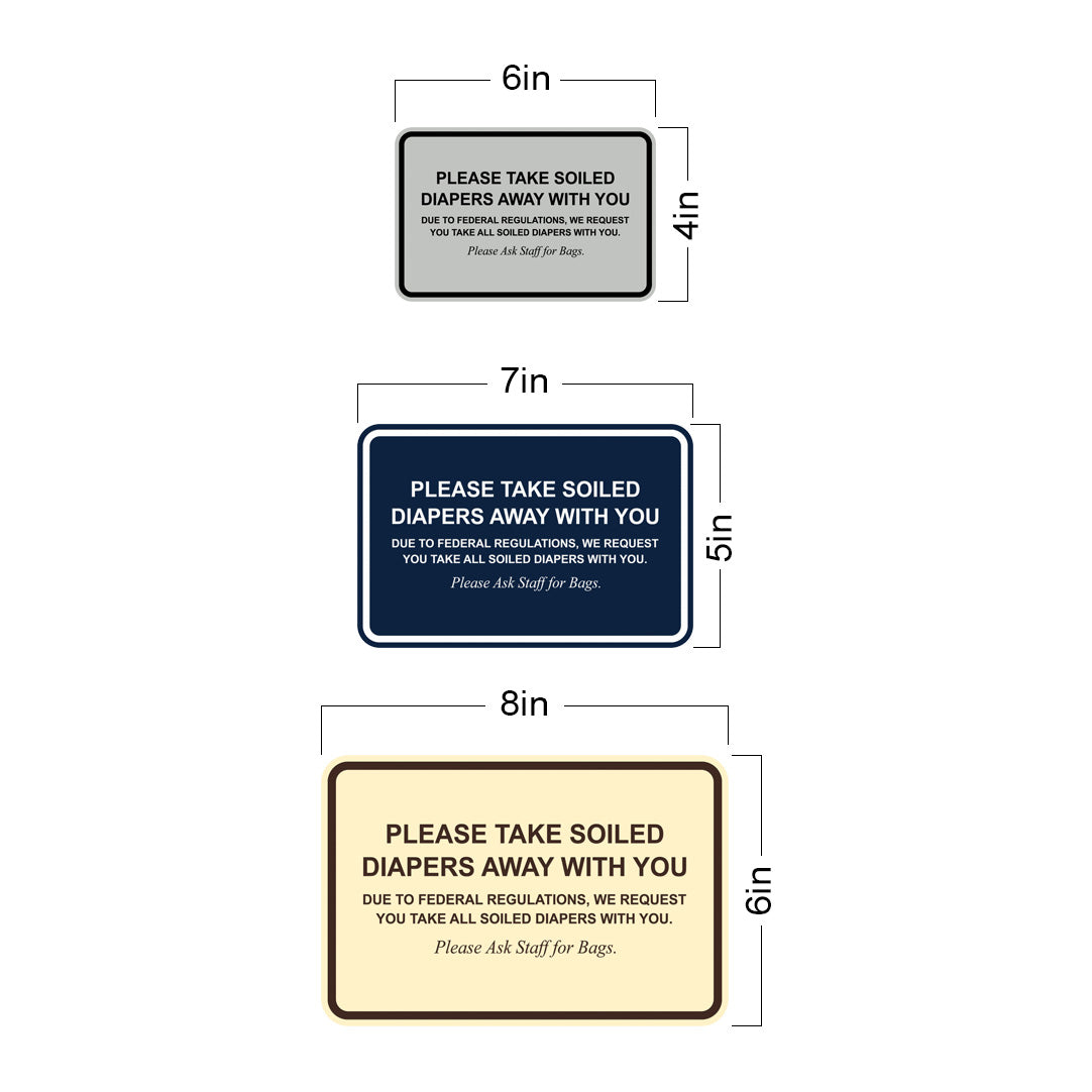 Signs ByLITA Classic Framed Please Take Soiled Diapers With You Wall or Door Sign