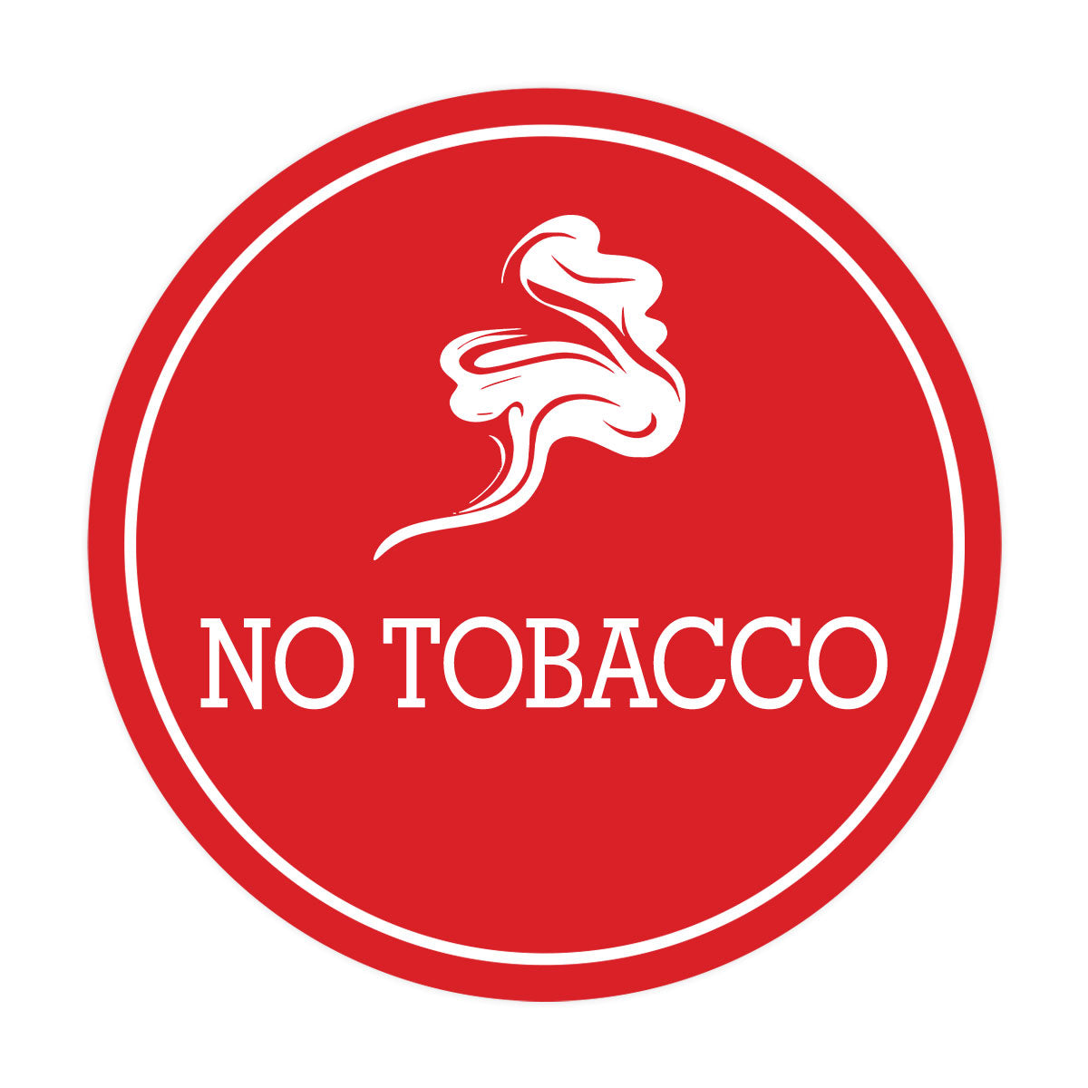 Signs ByLITA Circle No Tobacco Wall or Door Sign
