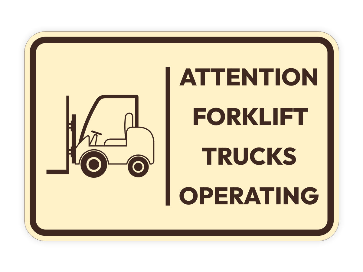Signs ByLITA Classic Framed Attention! Forklift Trucks Operating Door or Wall Sign Easy Installation | Health And Safety | Building And Hospitality Signs