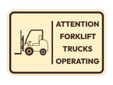 Signs ByLITA Classic Framed Attention! Forklift Trucks Operating Door or Wall Sign Easy Installation | Health And Safety | Building And Hospitality Signs