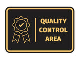Signs ByLITA Classic Framed Quality Control Area Door or Wall Sign Easy Installation | Health And Safety | Building And Hospitality Signs