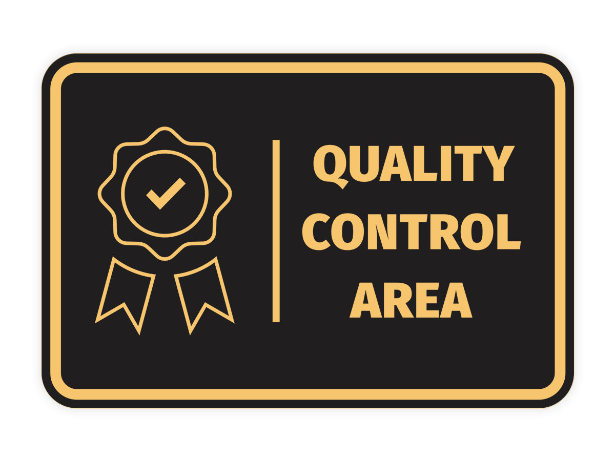 Signs ByLITA Classic Framed Quality Control Area Door or Wall Sign Easy Installation | Health And Safety | Building And Hospitality Signs