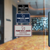 Signs ByLITA Classic Framed Perro En El Jardín Mantenga la Puerta Cerrada Wall or Door | Spanish Home Security Signs