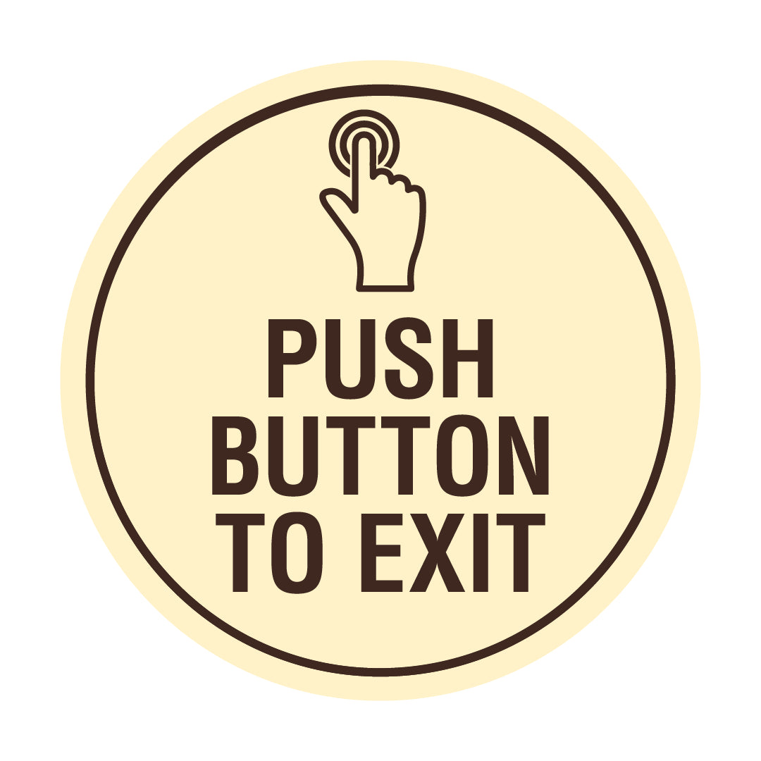 Signs ByLITA Circle Push Button To Exit Wall or Door Sign