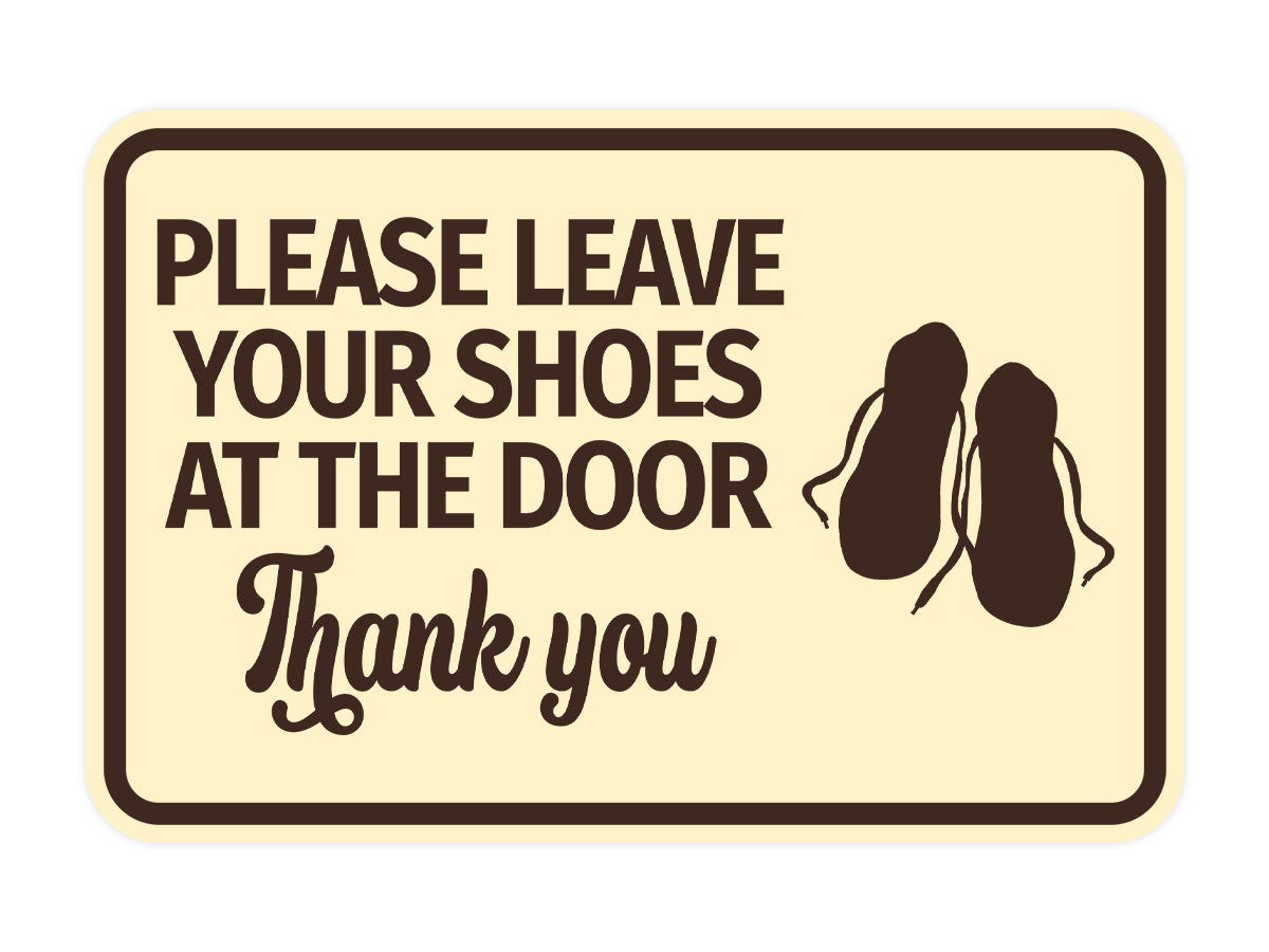 Signs ByLITA Classic Framed Please Leave Your Shoes At The Door Thank You Wall or Door Sign