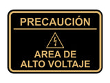 Signs ByLITA Classic Framed Precaución Area de Alto Voltaje Door or Wall Sign Easy Installation | Health And Safety | Building And Hospitality