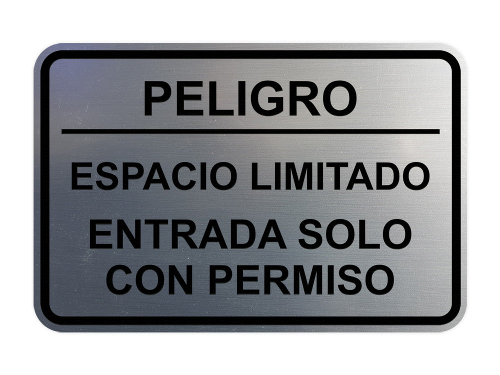 Signs ByLITA Classic Framed Peligro Espacio Limitado- Entrada solo con permiso Door or Wall Sign Easy Installation | Health And Safety | Building And Hospitality