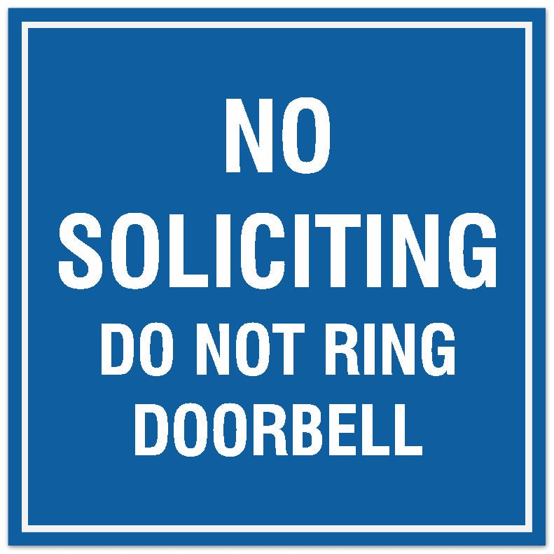 Signs ByLITA Square No Soliciting Do Not Ring Doorbell Sign - Easy Installation | Durable Material