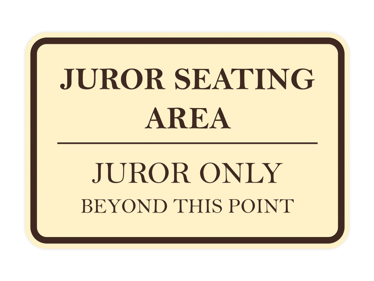 Signs ByLITA Classic Framed Juror Seating Area. Juror Only Beyond This Point Door or Wall Sign Durable ABS Plastic | Laser Engraved | Easy Installation | Courtroom