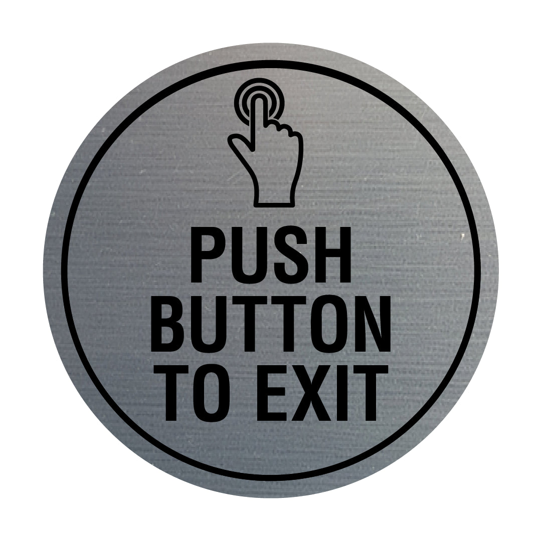 Signs ByLITA Circle Push Button To Exit Wall or Door Sign