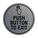 Signs ByLITA Circle Push Button To Exit Wall or Door Sign