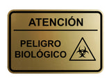Signs ByLITA Classic Framed Atención Peligro biológico Door or Wall Sign Easy Installation | Health And Safety | Building And Hospitality