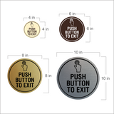 Signs ByLITA Circle Push Button To Exit Wall or Door Sign