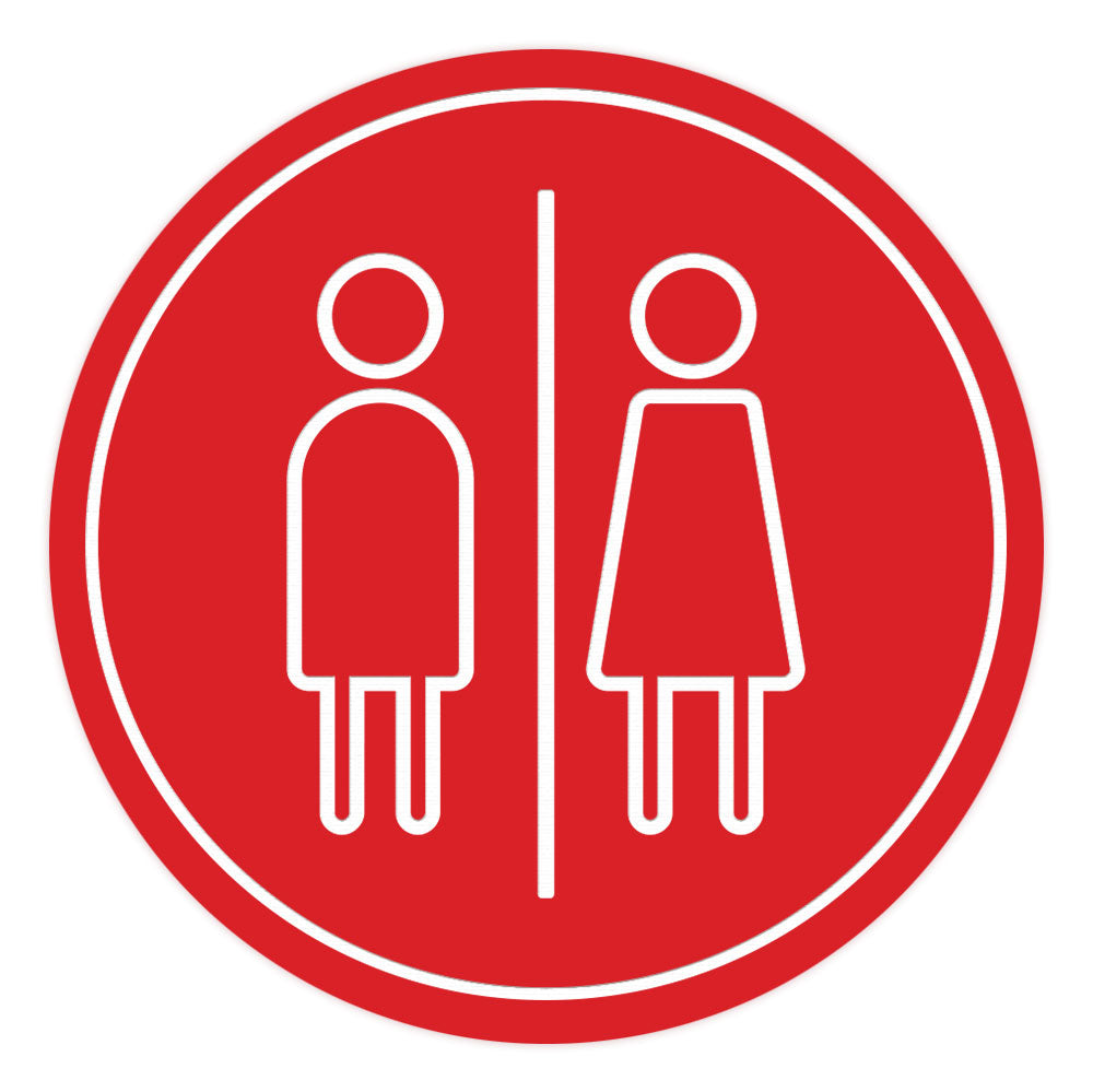 Signs ByLITA Circle Restroom Graphic Door or Wall Sign | Easy Installation | Durable Construction | Promote Health And Safety | Caution Warning Sign for Home, Business and Office Spaces