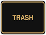 Signs ByLITA Classic Framed TRASH Door or Wall Sign Durable ABS Plastic | Laser Engraved | Easy Installation | Elegant Design