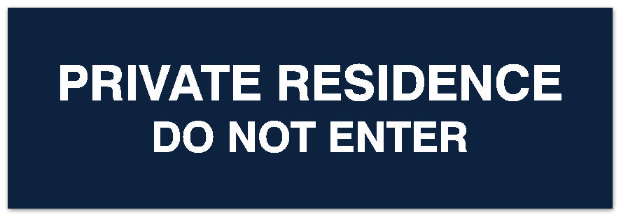 Signs ByLITA Basic Private Residence Do Not Enter Sign - Laser-Engraved Lettering | Durable ABS Plastic | Vibrant Colors | Powerful Foam Tape