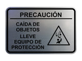 Signs ByLITA Classic Framed Precaución Caída de Objetos Lleve Equipo de protección Door or Wall Sign Easy Installation | Health And Safety | Building And Hospitality