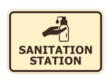 Signs ByLITA Classic Framed Sanitation Station Door or Wall Sign Easy Installation | Health And Safety | Building And Hospitality Signs