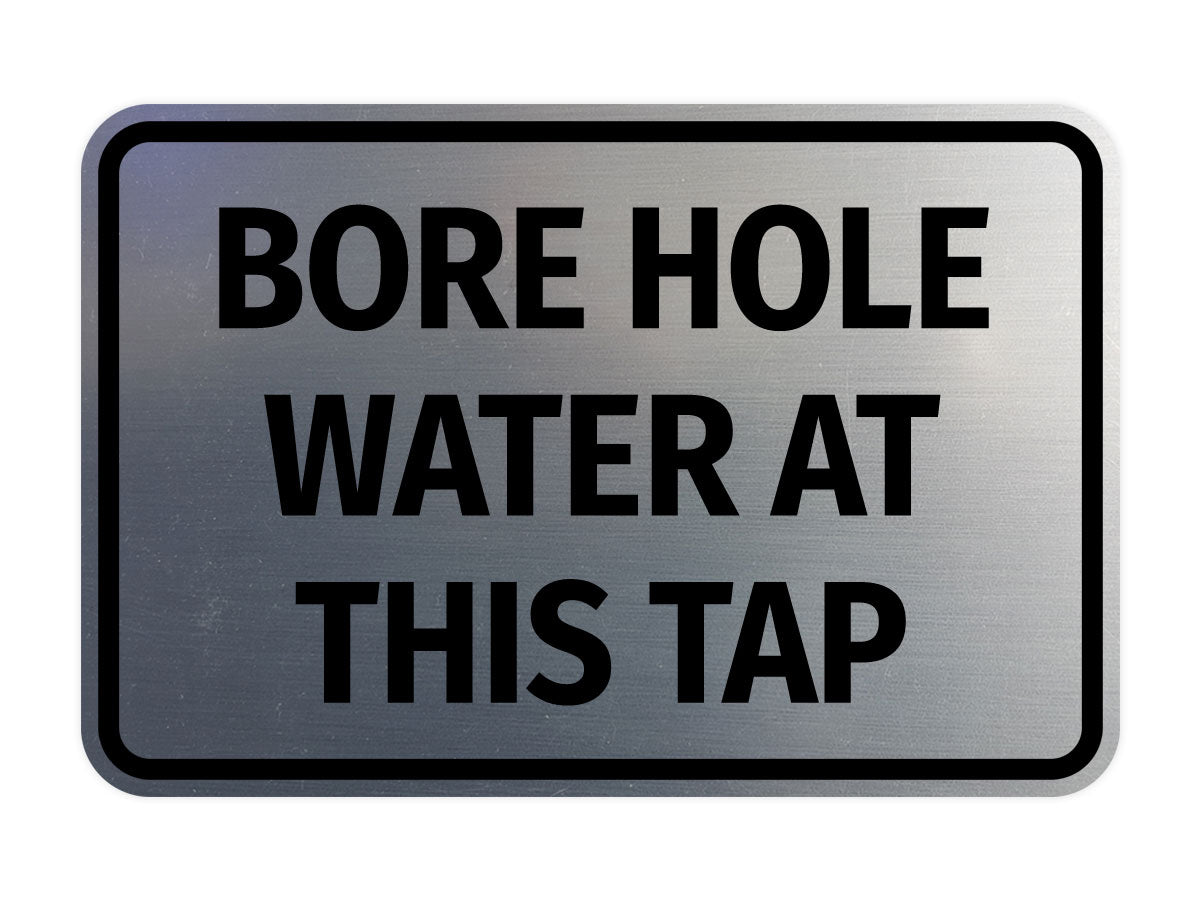 Signs ByLITA Classic Framed Bore Hole Water At This Tap Door or Wall Sign | Eco-Friendly Home Signs