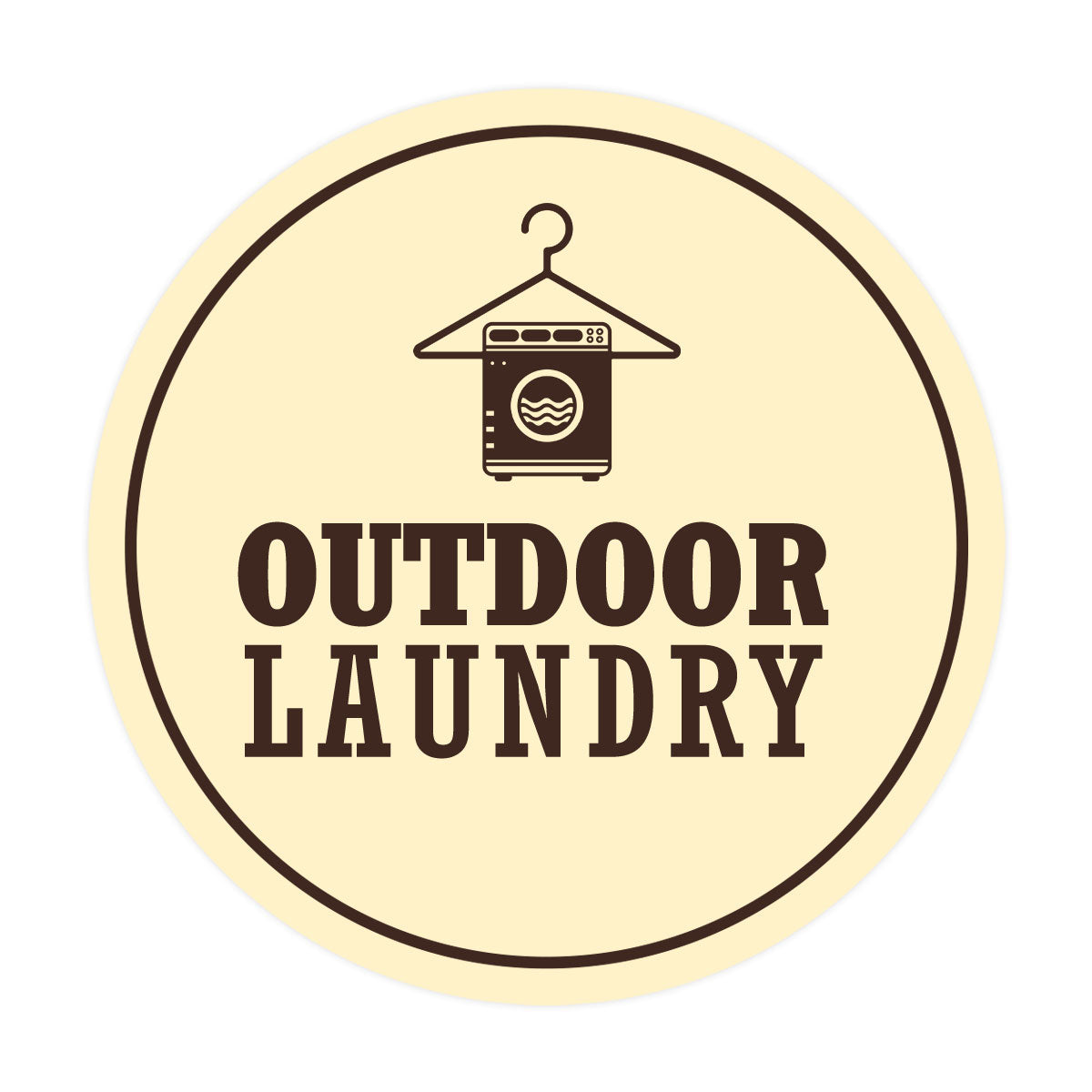 Signs ByLITA Circle Outdoor Laundry Wall or Door Sign
