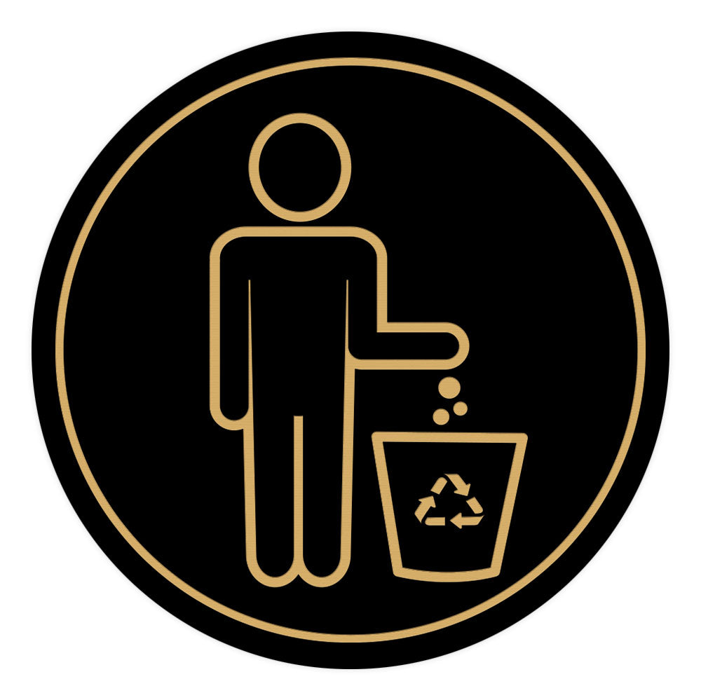 Signs ByLITA Circle Please Recycle Graphic Door or Wall Sign | Easy Installation | Durable Construction | Promote Health And Safety | Caution Warning Sign for Home, Business and Office Spaces