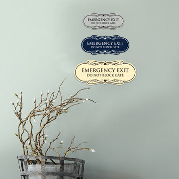 Signs ByLITA Designer Emergency Exit Do Not Block Gate Wall or Door Sign