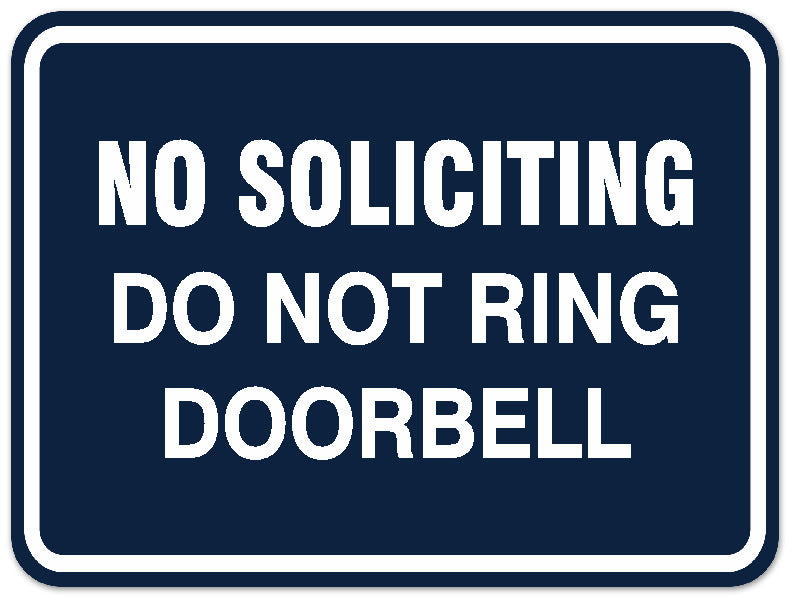 Signs ByLITA Classic Framed NO SOLICITING DO NOT RING DOORBELL Door or Wall Sign Durable ABS Plastic | Laser Engraved | Easy Installation | Elegant Design